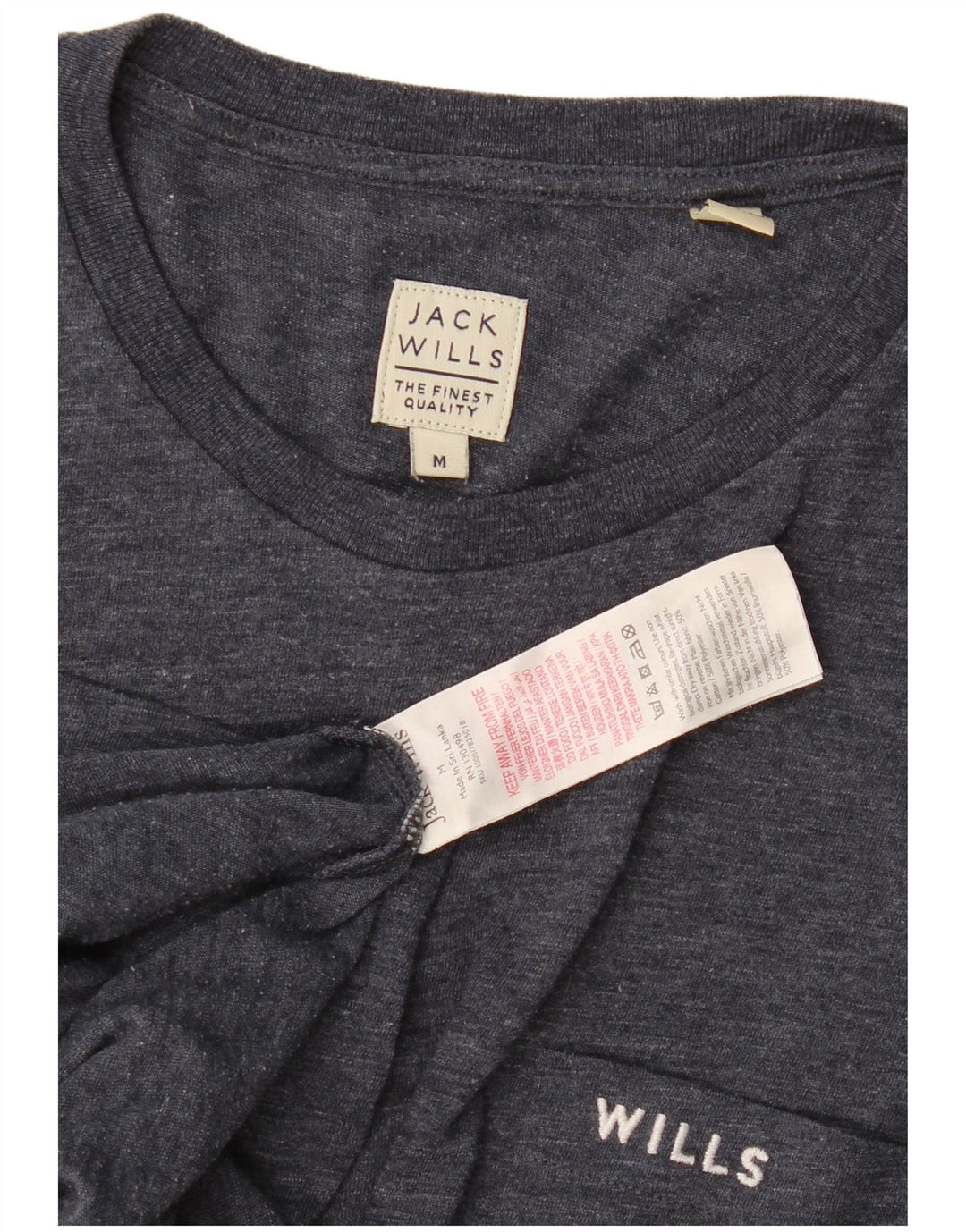 Jack Wills Herre T-shirt Top Medium Marineblå Flecked Bomuld