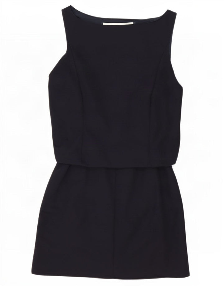 Zara Kvinders Ærmeløs Skede Kjole UK 14 Medium Navy Blue