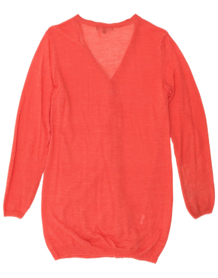 LAURA ASHLEY Dame Longline Cardigan Sweater UK 12 Medium Red