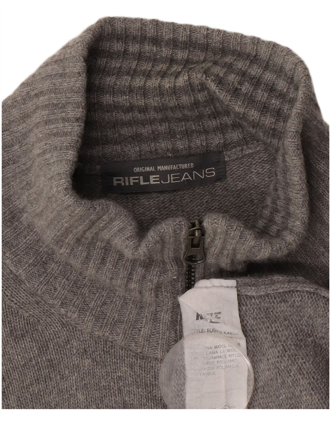 Rifle Herre Cardigan Sweater 2XL Grå Uld