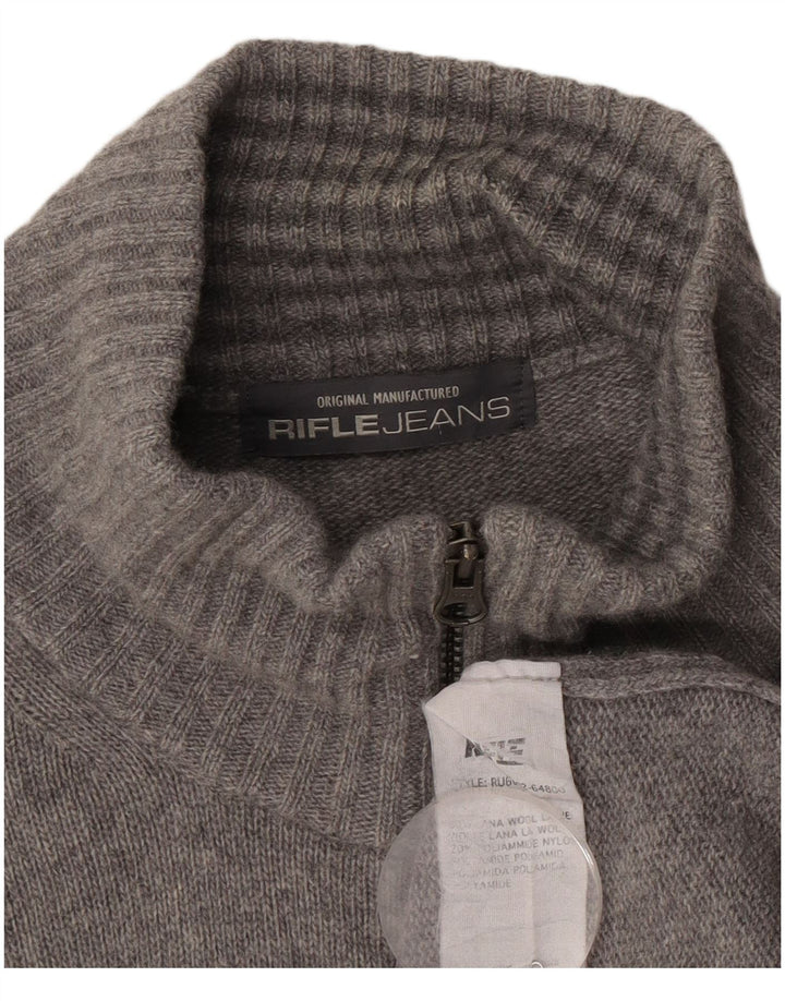 Rifle Herre Cardigan Sweater 2XL Grå Uld