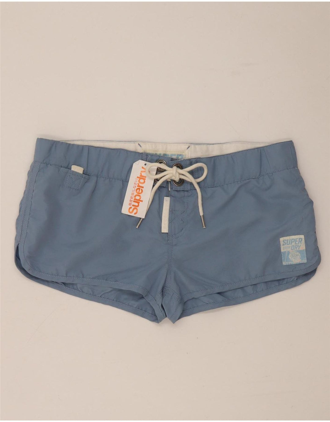 Superdry grafiske svømmeshorts til kvinder UK 16 Large Blue Polyester
