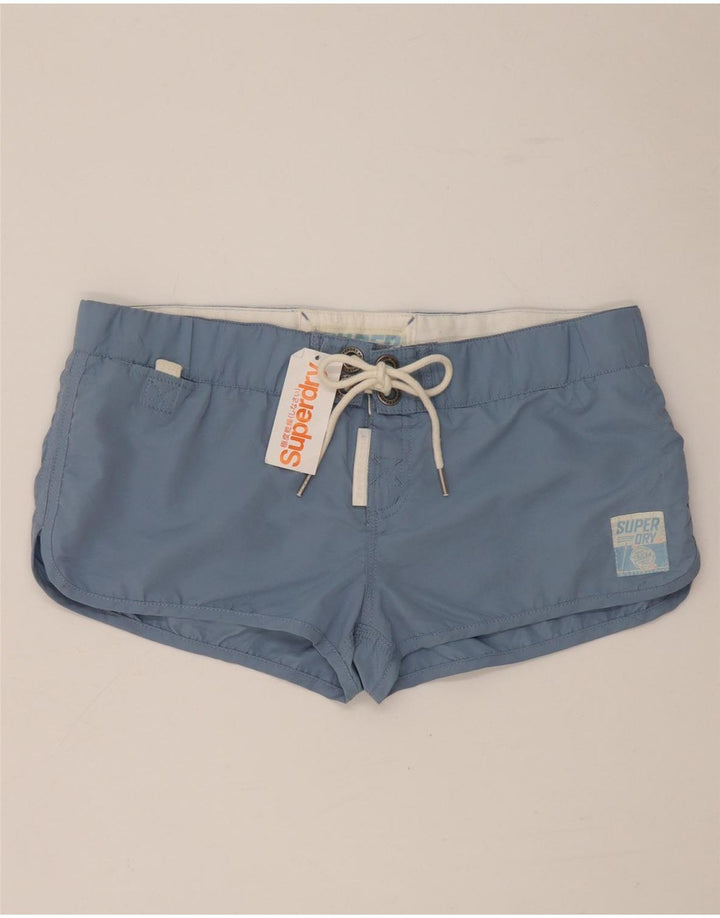 Superdry grafiske svømmeshorts til kvinder UK 16 Large Blue Polyester