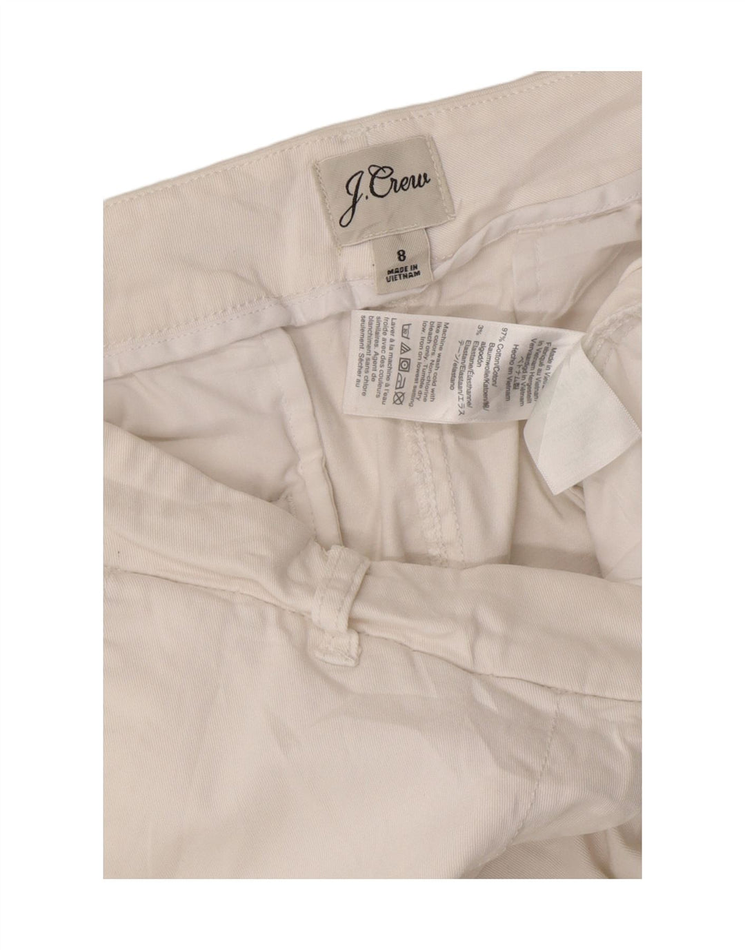 J. CREW Womens Chino Shorts US 8 Medium W32 White Cotton Vintage J. Crew and Second-Hand J. Crew from Messina Hembry 