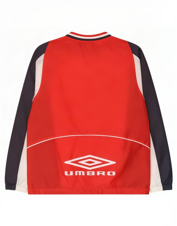 Umbro Herre Pullover Træningsdragt Top Jakke Lille Rød Colourblock Polyester