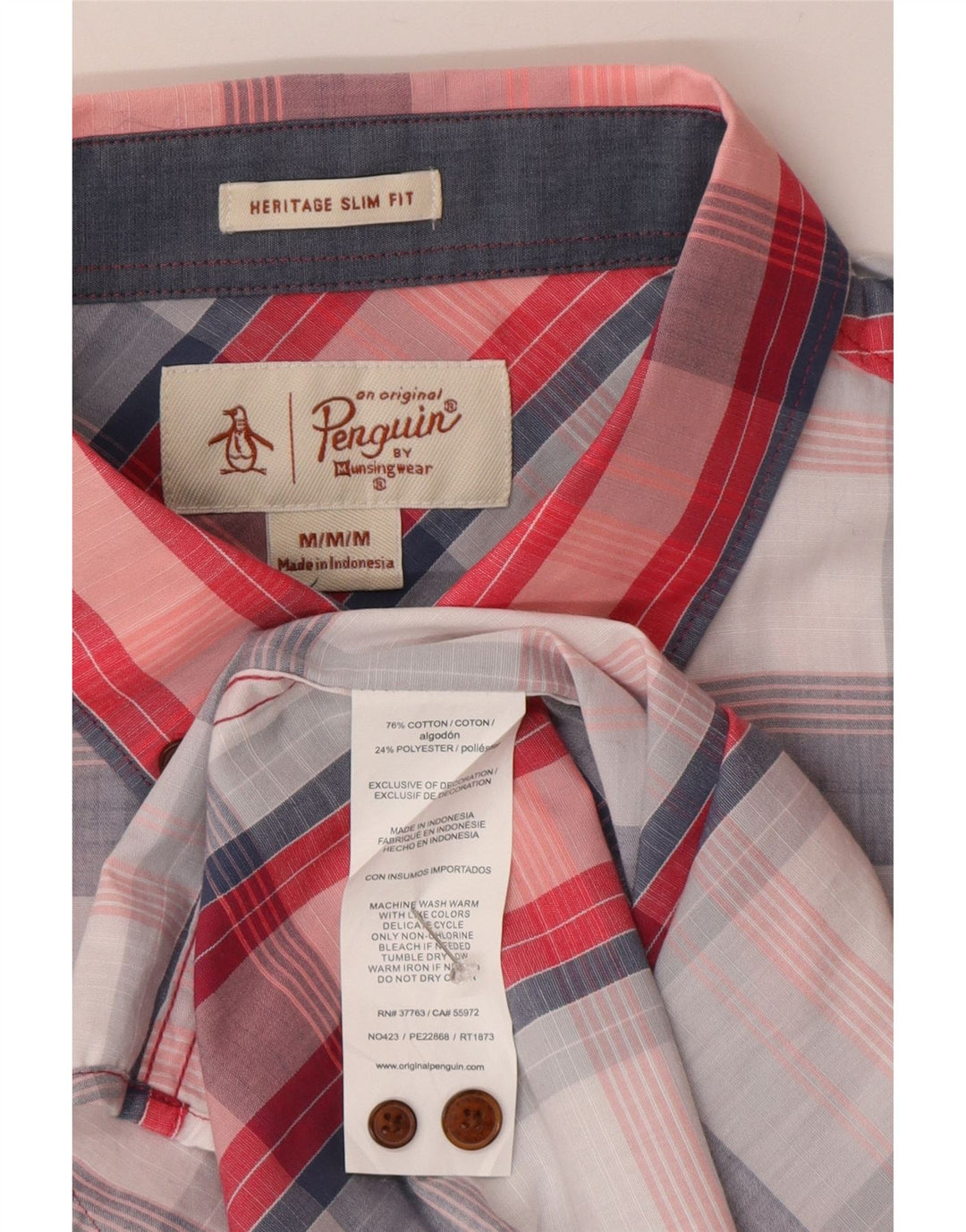 Penguin Heritage kortærmet skjorte medium flerfarvet plaid