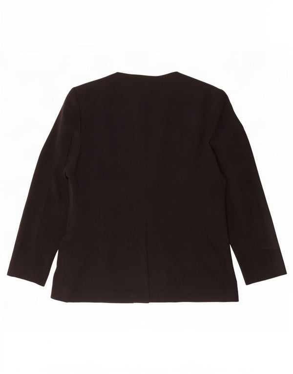 Marks & Spencer Womens Open Blazer Jacket UK 14 Medium Black Polyester