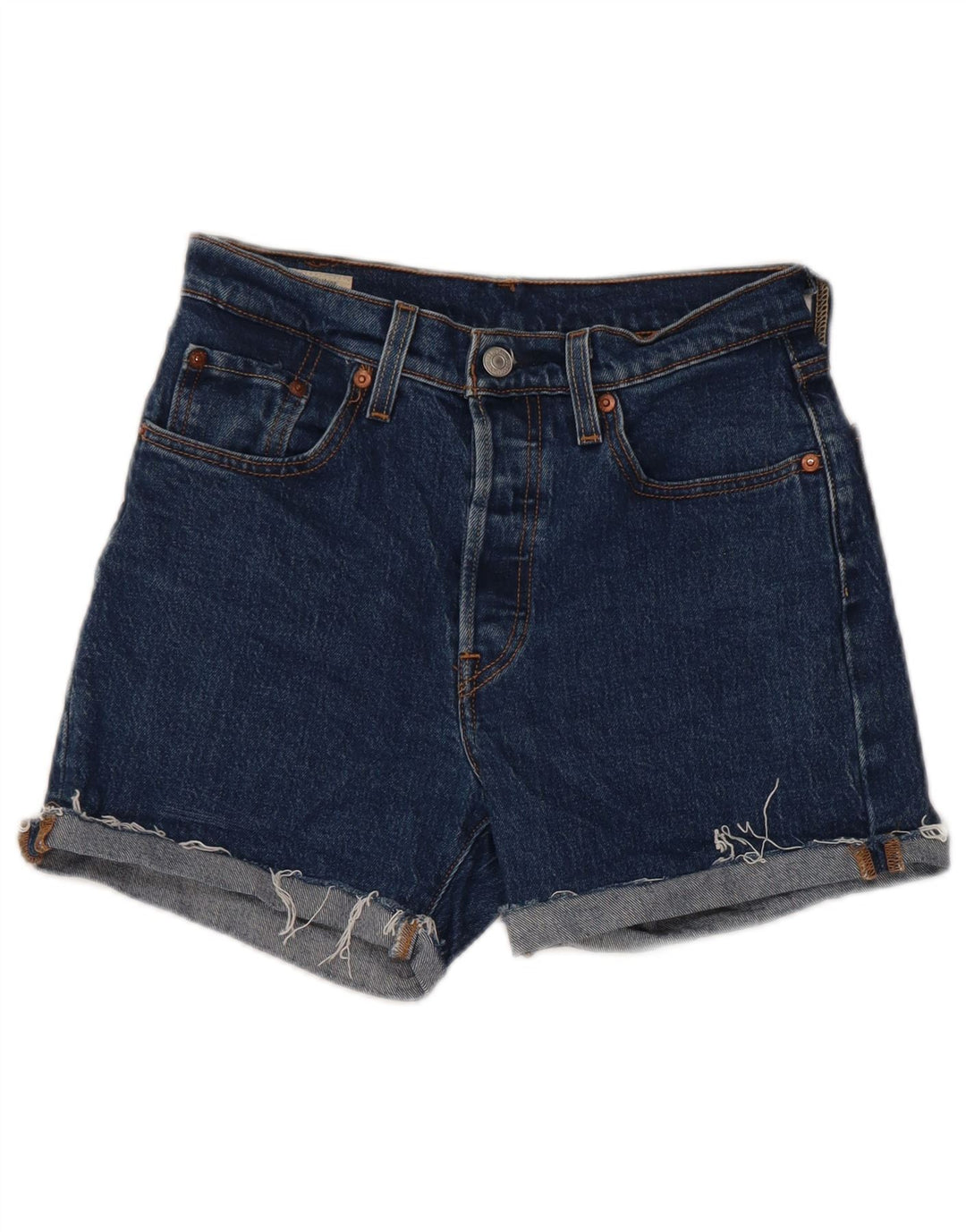 Levi's Womens 501 denimshorts W25 XS blå bomuld