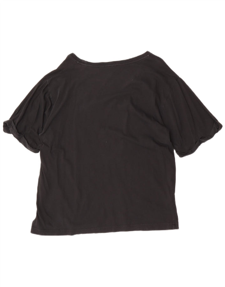 Pinko Dame Grafisk T-Shirt Top UK 14 Medium Sort Bomuld