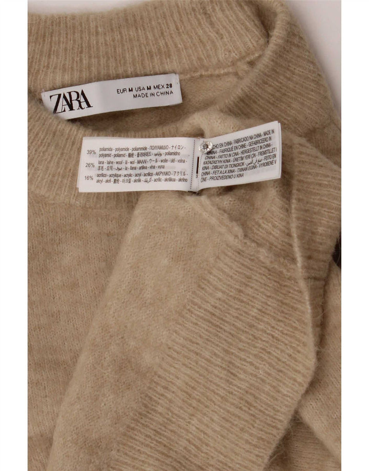 Zara Dame sweater med rund hals DK 14 Medium Beige Polyamid