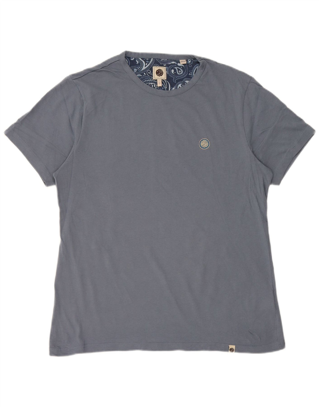 Pretty Green Herre T-Shirt Top Lille Blå Bomuld