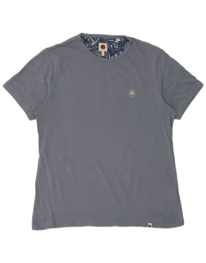 Pretty Green Herre T-Shirt Top Lille Blå Bomuld