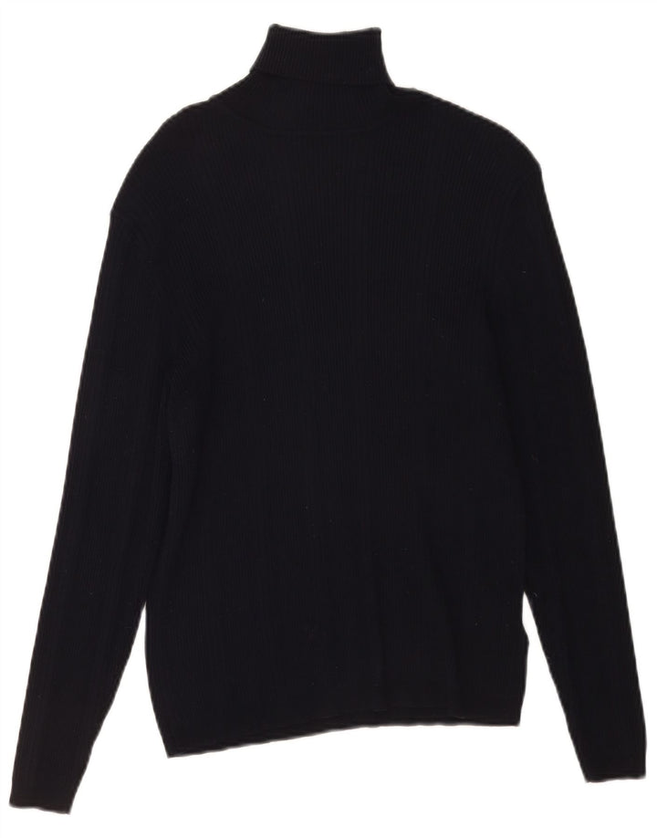 Marks & Spencer Dame Rullehals sweater UK 12 Medium Navy Blue