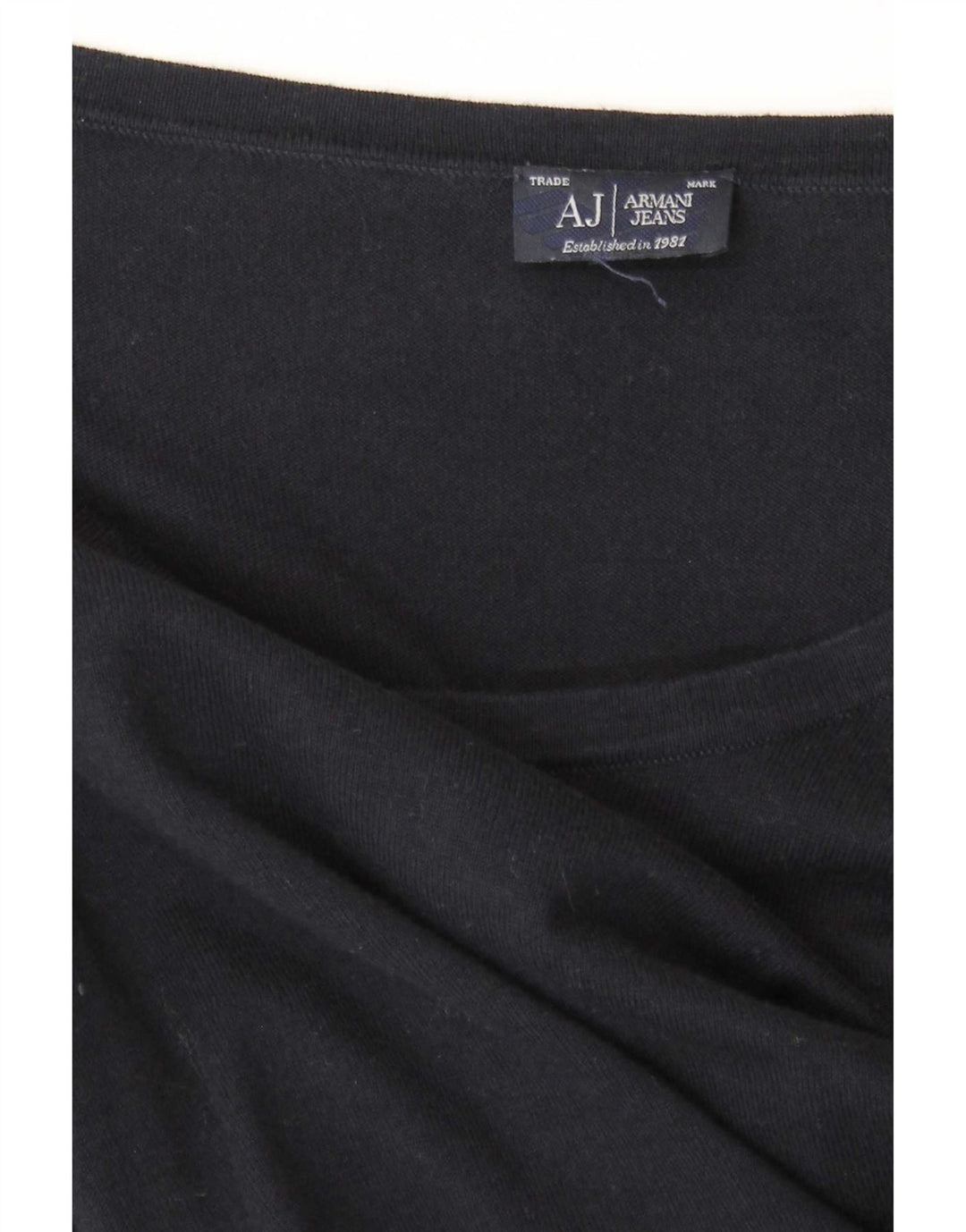 Armani Jeans Dame Top Langærmet UK 12 Medium Navy Blue