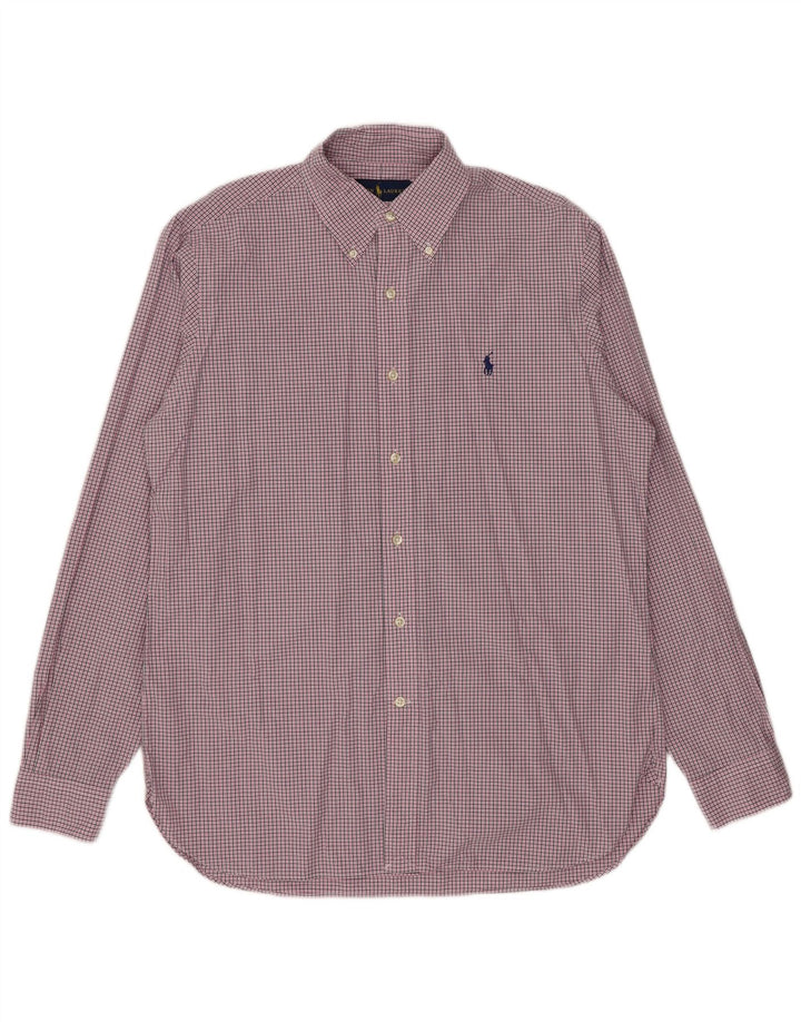 Ralph Lauren herreskjorte str. 15 1/2 Medium Pink ternet bomuld