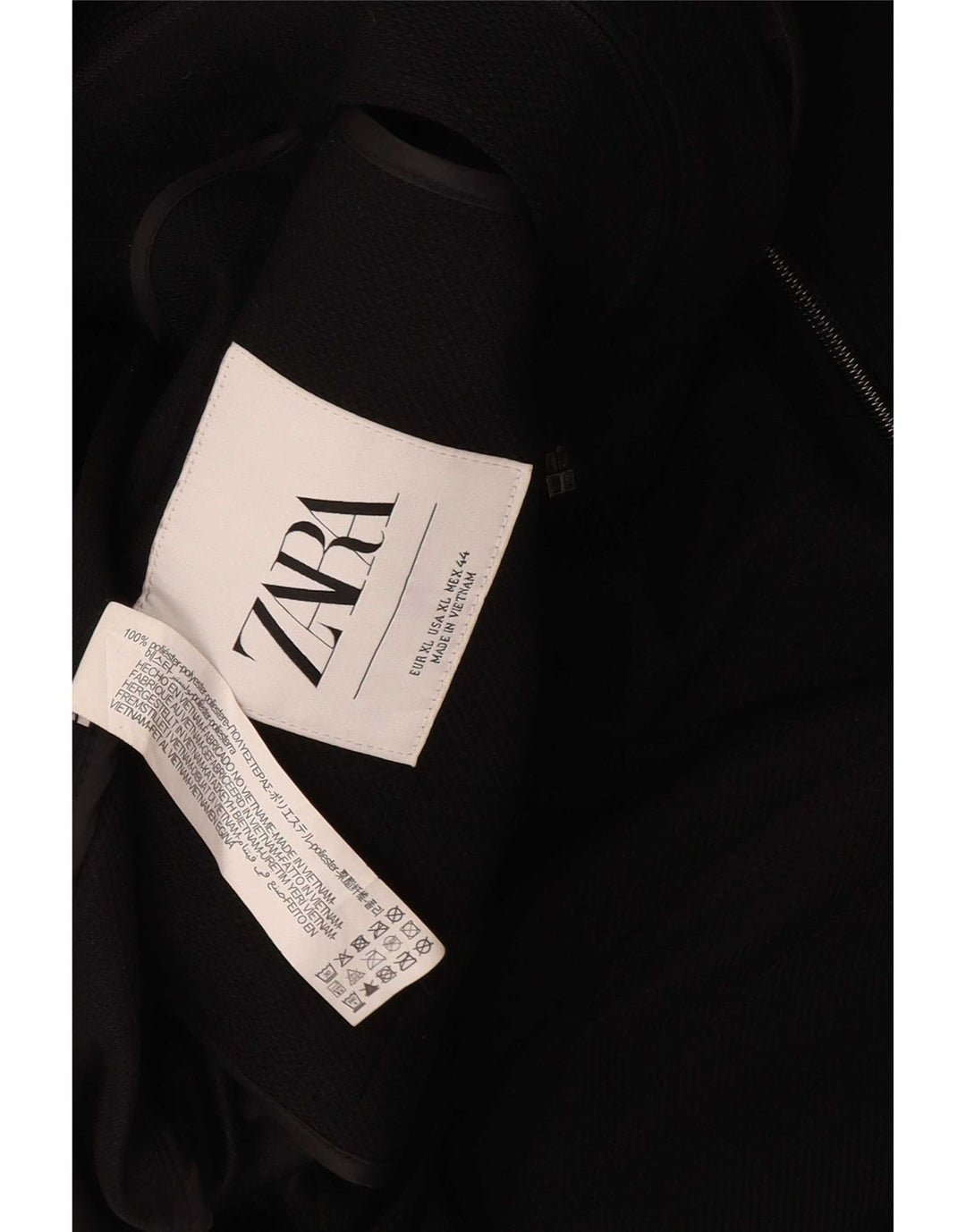 Zara Herre Utility Jacket UK 42 XL Sort Polyester