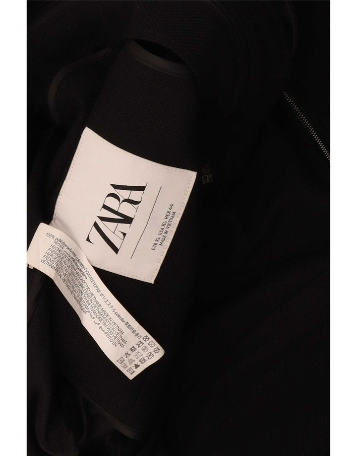 Zara Herre Utility Jacket UK 42 XL Sort Polyester