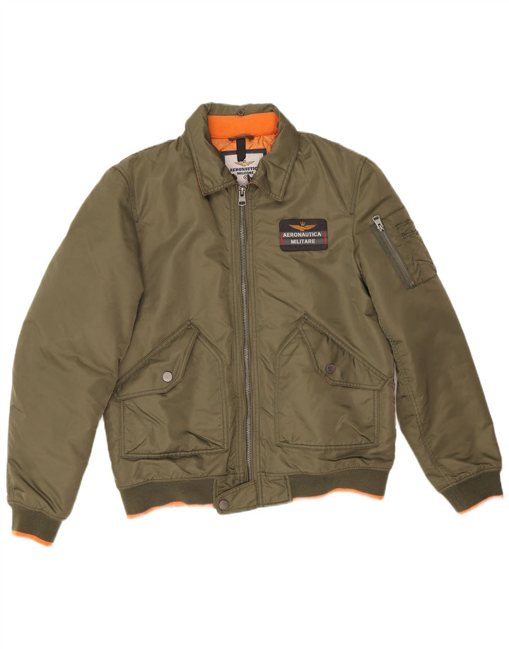 Aeronautica Militare Bomberjakke til mænd IT 50 Medium Khaki Nylon