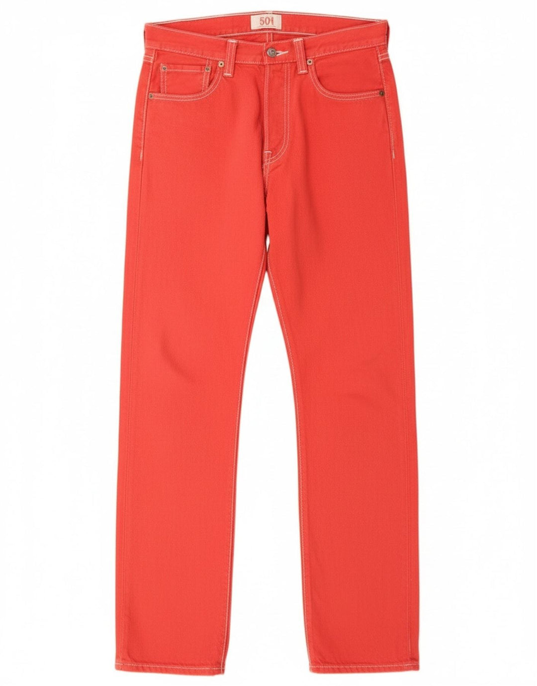 Levi's Dame 501 Straight Jeans W29 L32 Rød Bomuld