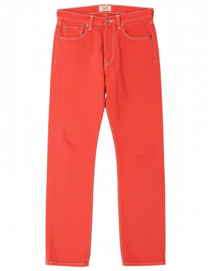 Levi's Dame 501 Straight Jeans W29 L32 Rød Bomuld