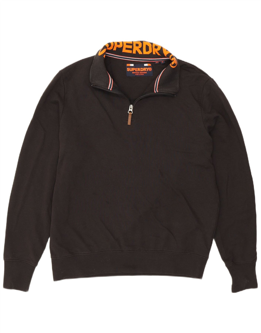 Superdry Sweater med lynlås til mænd XL sort bomuld