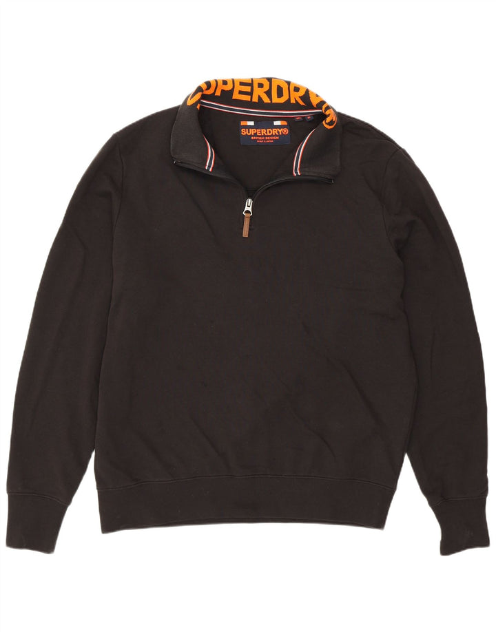 Superdry Sweater med lynlås til mænd XL sort bomuld