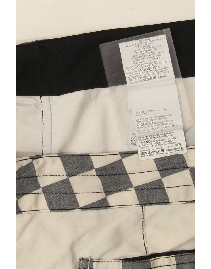 Quiksilver badeshorts til mænd store off-hvide stribet polyester
