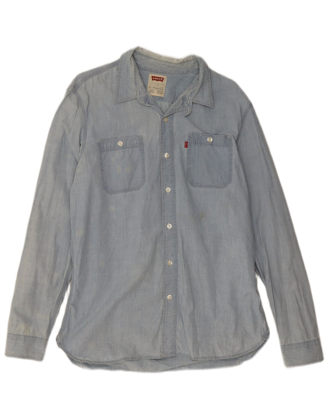 Levi's Denimskjorte til mænd, stor blå bomuld
