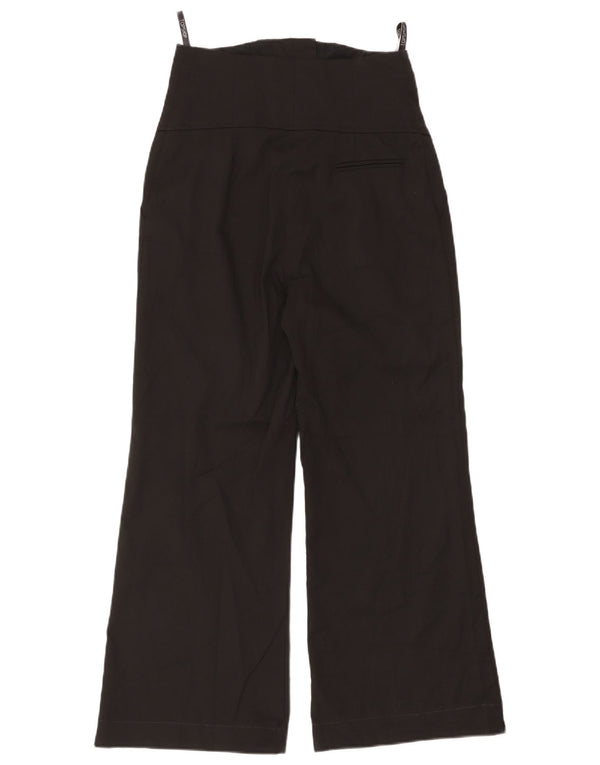 Topshop Womens Wide Leg Cropped Trousers UK 10 Small W28 L25 Black