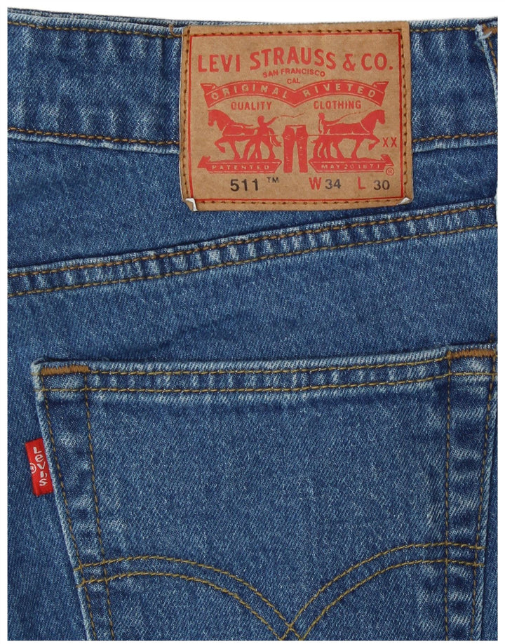 Levi's Herre 511 Slim Jeans W34 L30 Blå Bomuld