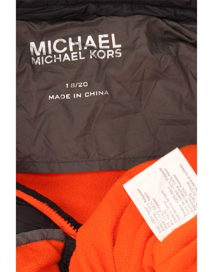 MICHAEL KORS hættejakke til drenge 15-16 år Grå Colourblock Nylon