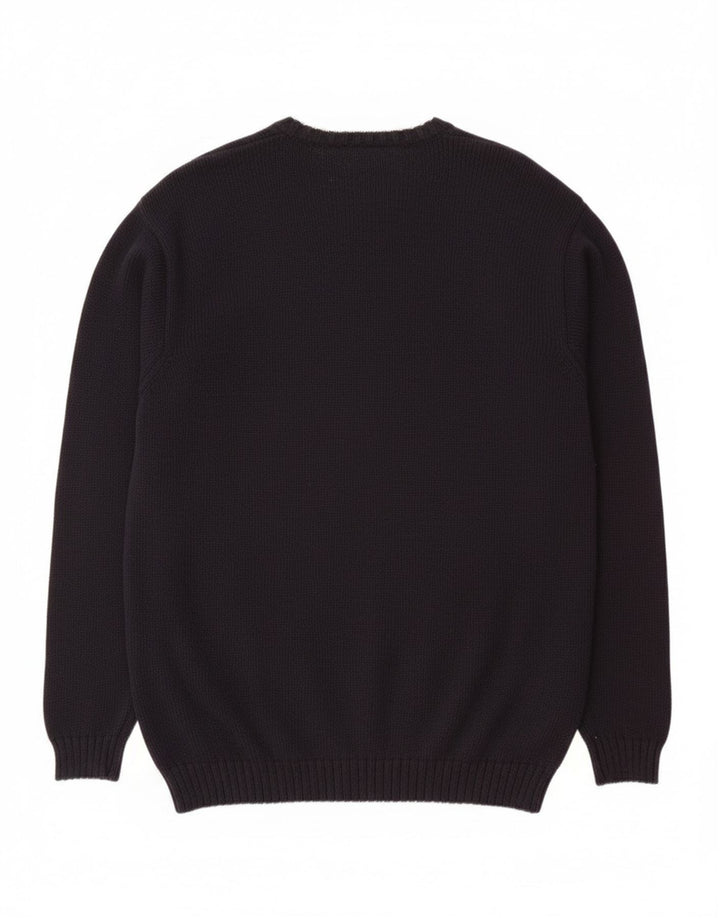 TIMBERLAND Mens V-Neck Jumper Sweater Large Navy Blue Cotton