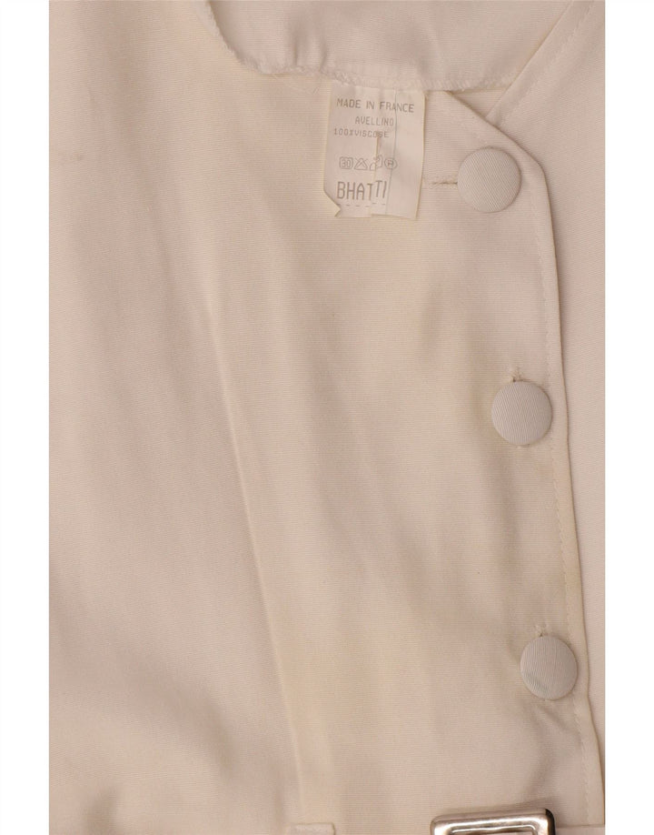 Vintage Dame Playsuit UK 12 Medium White Viscose