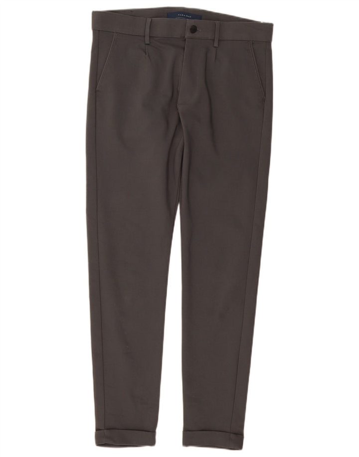 ZARA Herre Slim Chino Bukser EU 40 Medium W31 L28 Grå Bomuld