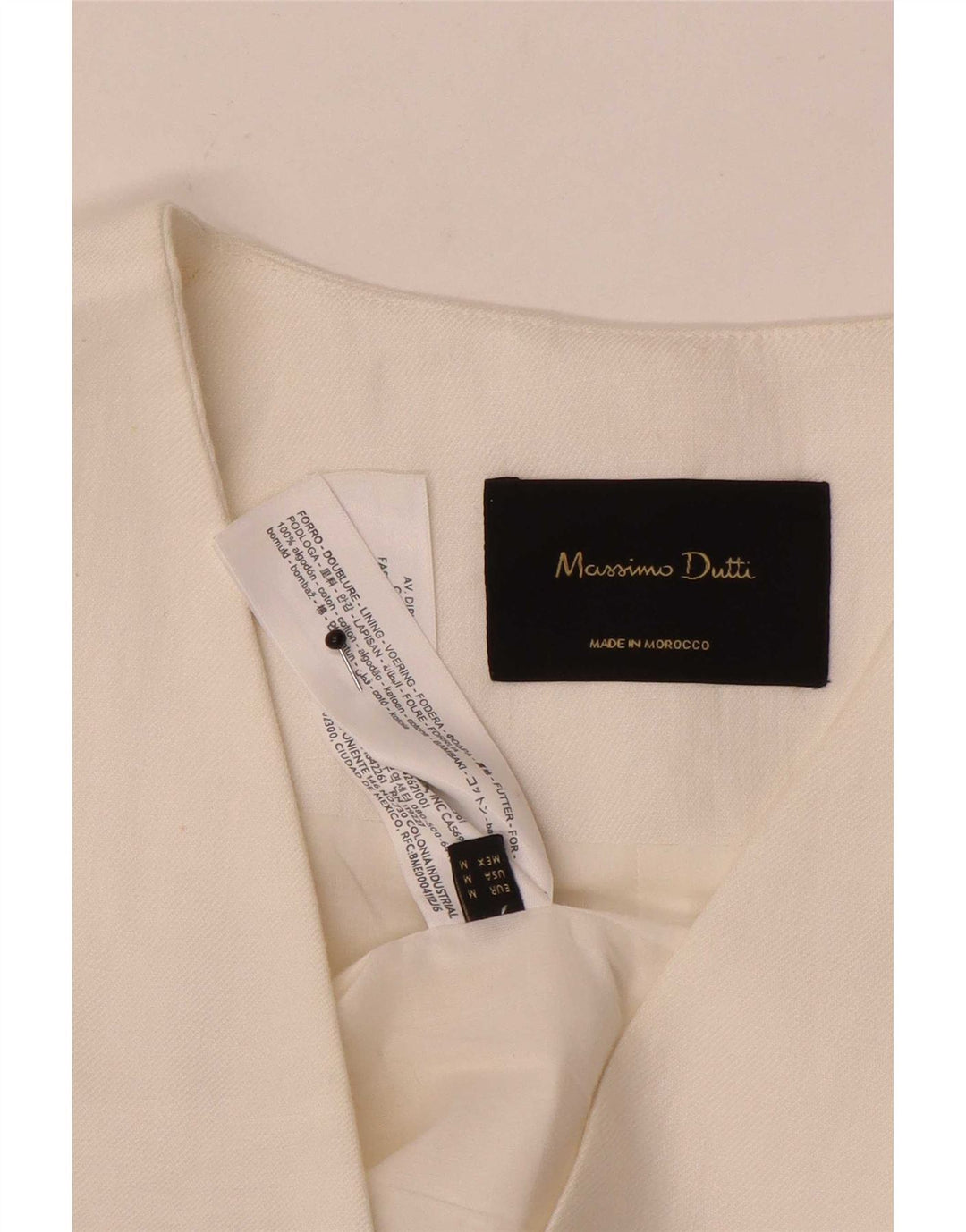 Massimo Dutti Damevest UK 12 Medium Hvid Bomuld