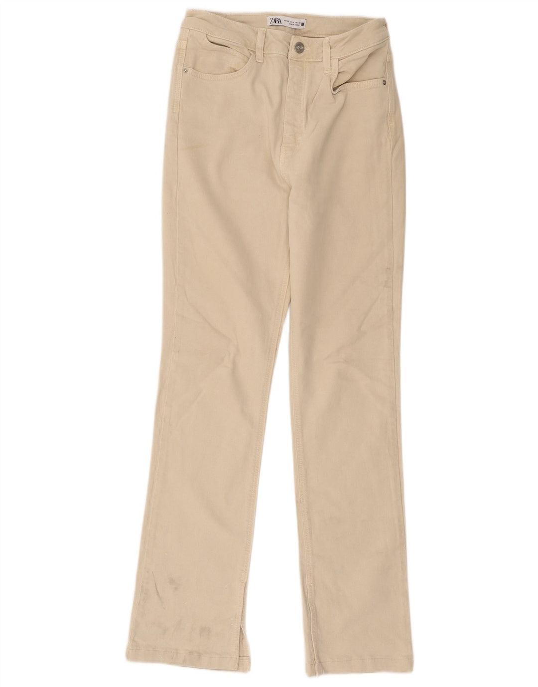 Zara Dame Straight Jeans EU 38 Small W28 L31 Beige