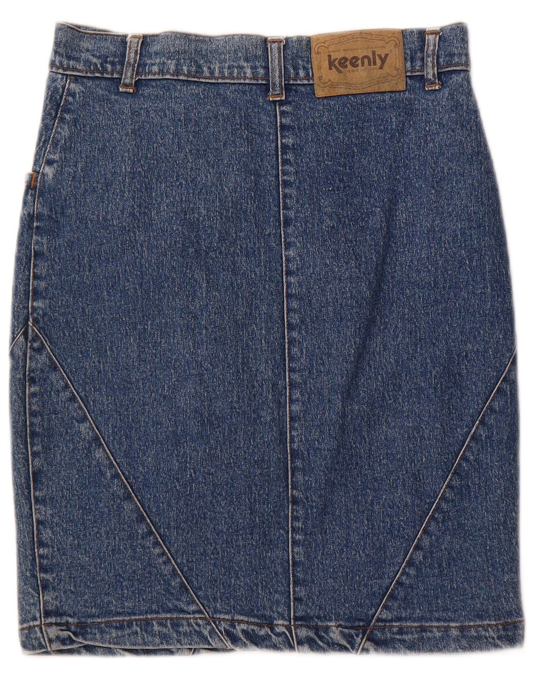 Vintage denimnederdel til kvinder W28 mellemblå bomuld