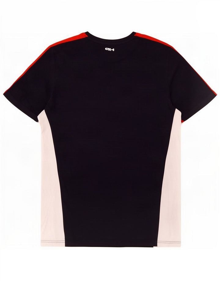 Fila Herre T-shirt Top Medium Marineblå Colourblock Bomuld