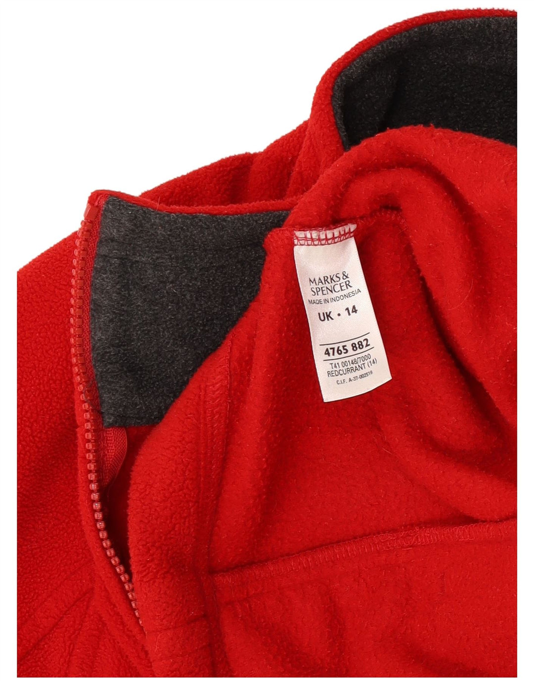Marks & Spencer Fleecejakke til kvinder UK 14 Stor rød polyester