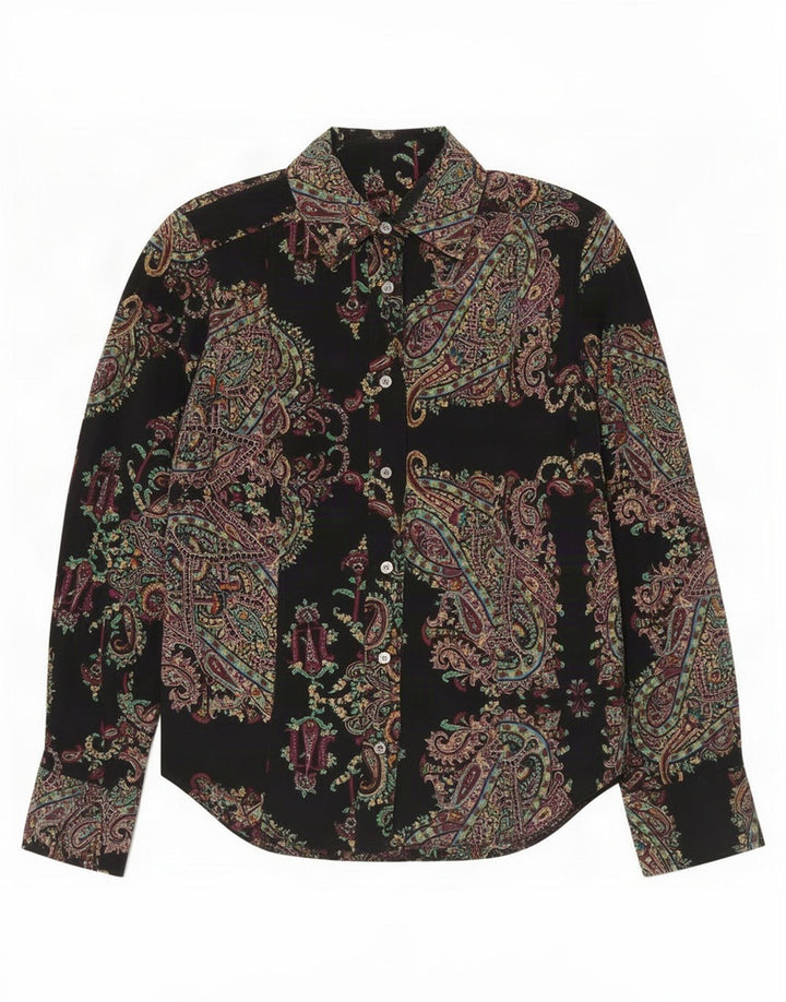 Etro Dameskjorte IT 44 Medium Sort Paisley Bomuld
