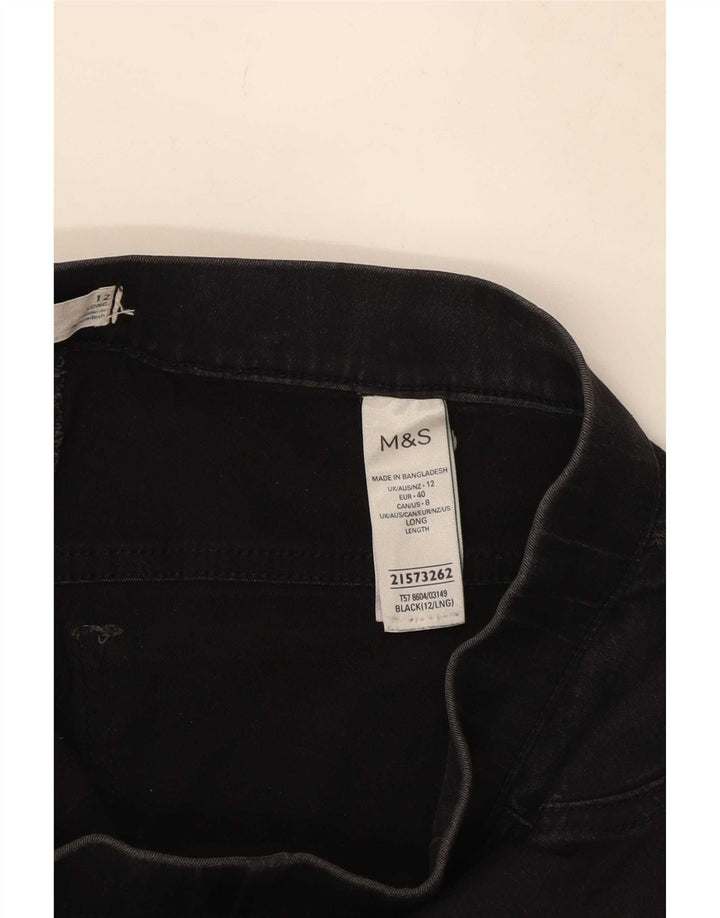 Marks & Spencer Dame Jegging Jeans UK 12 Medium W30 L29 Sort Bomuld