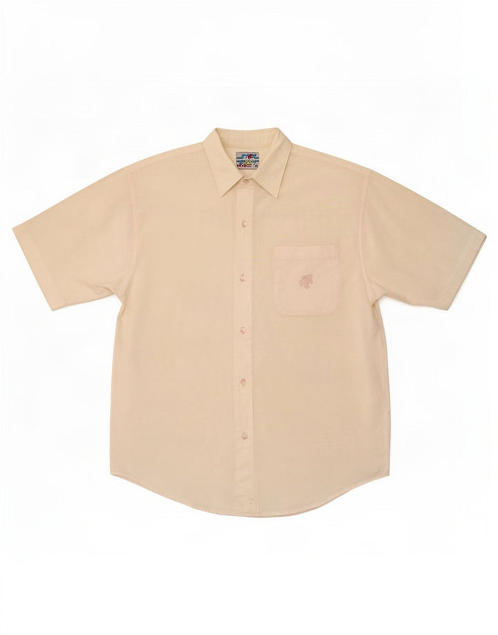 Vintage kortærmet skjorte til kvinder UK 14 Medium Pink