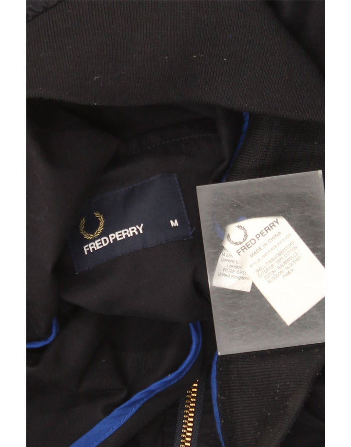 Fred Perry Herre Bomber Jacket UK 38 Medium Navy Blue Bomuld