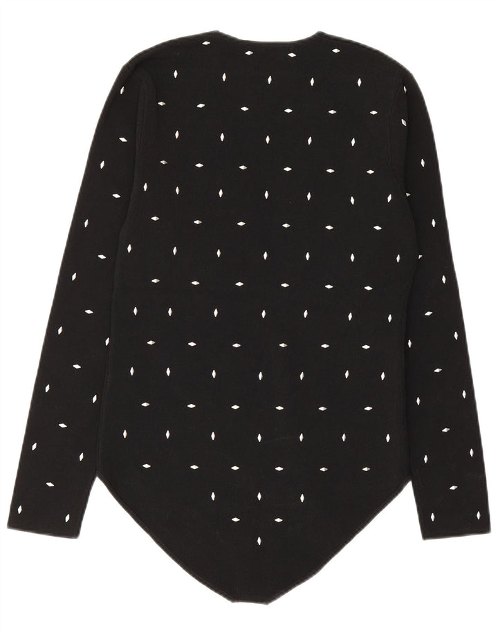 Zara Womens Bodysuit UK 14 Large Black Viscose