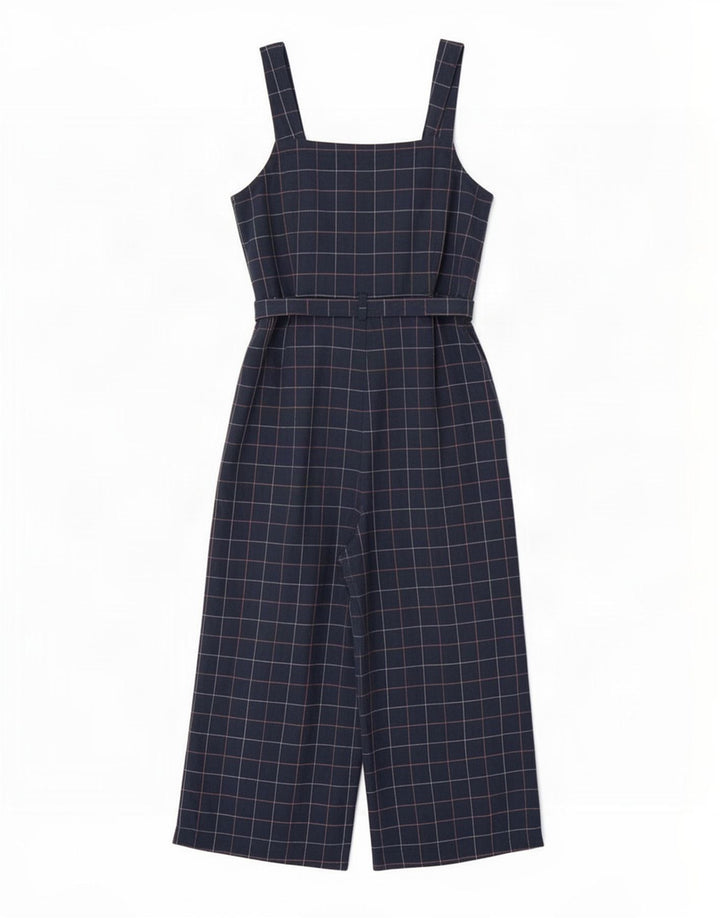Seasalt Cornwall Dame Petite Jumpsuit UK 12 Medium Navy Blue Ternet Bomuld