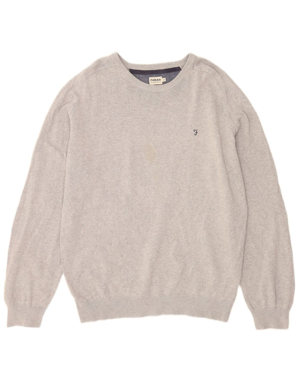 Farah Herre Boat Neck Jumper Sweater 2XL Grå Bomuld