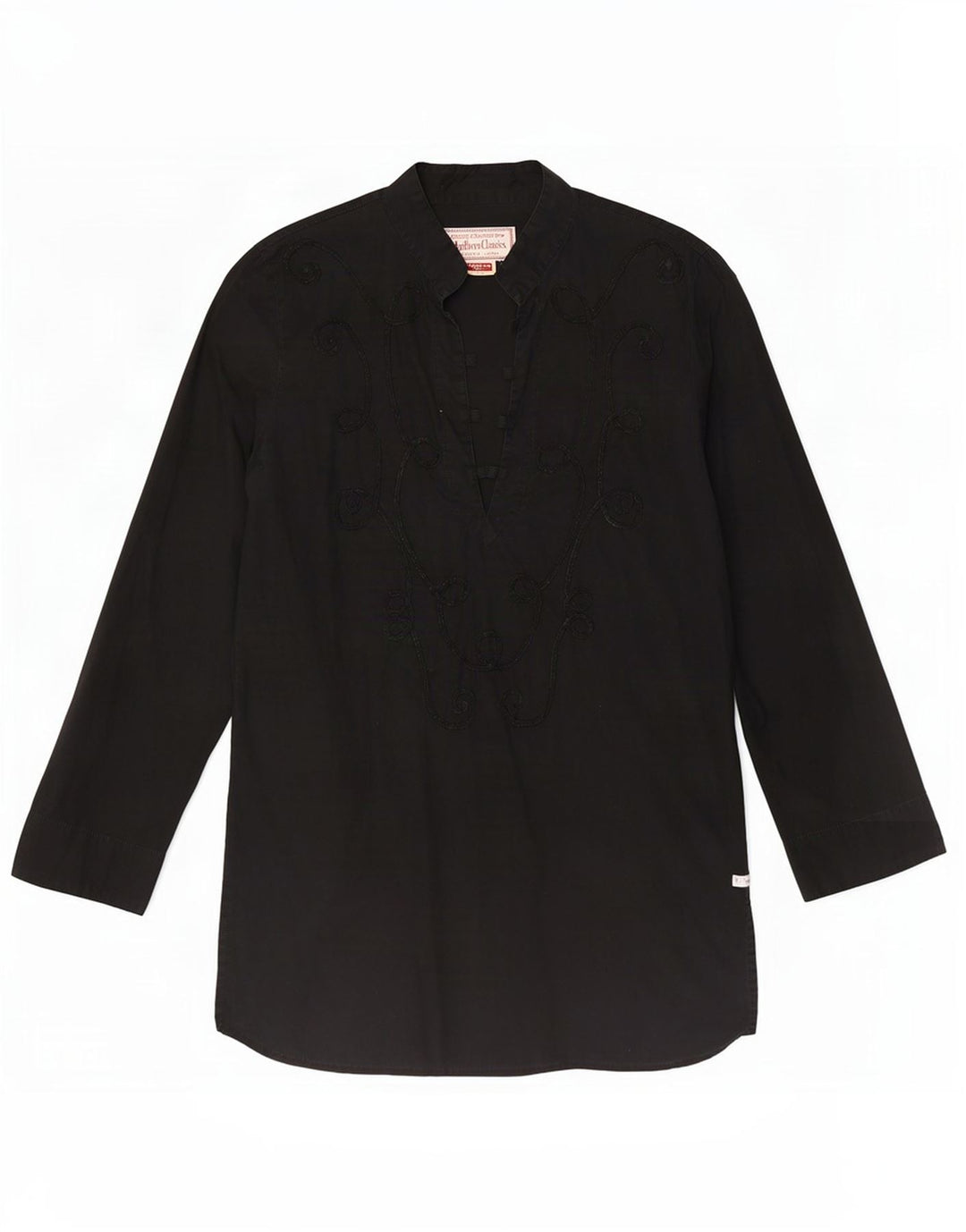 Marlboro Classics Dame Langærmet Tunika Top UK 14 Medium Sort Paisley