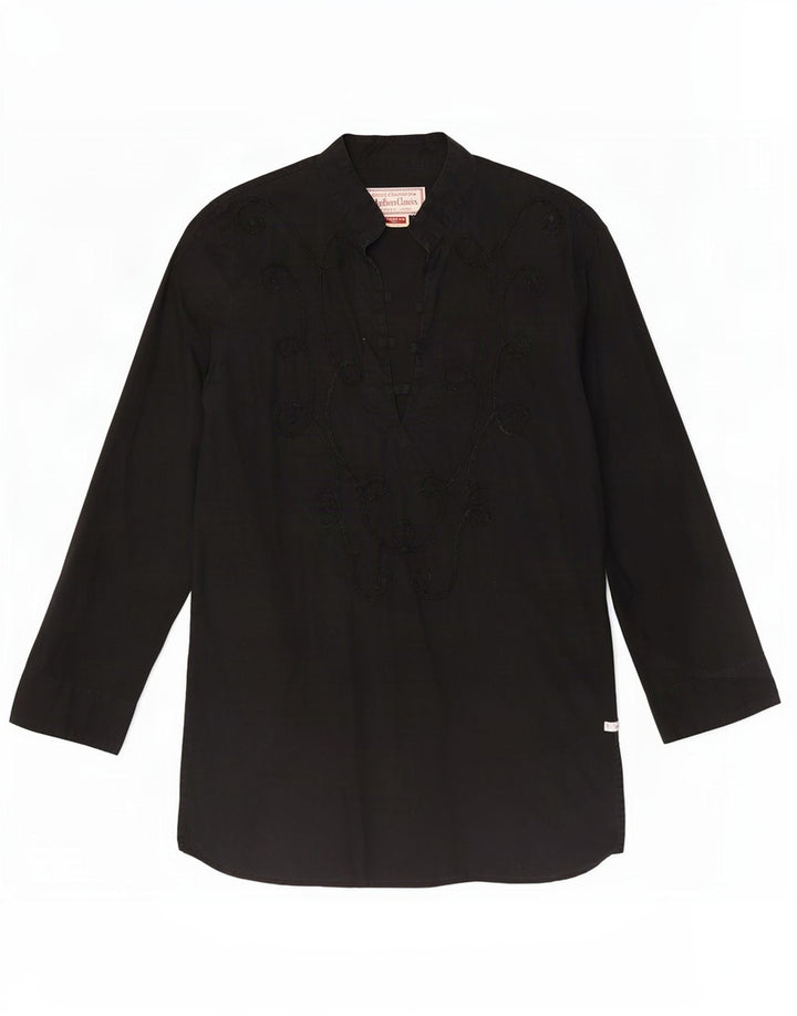 Marlboro Classics Dame Langærmet Tunika Top UK 14 Medium Sort Paisley