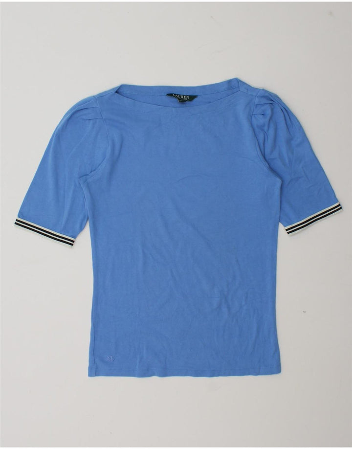 Ralph Lauren Dame T-Shirt Top UK 12 Medium Blue