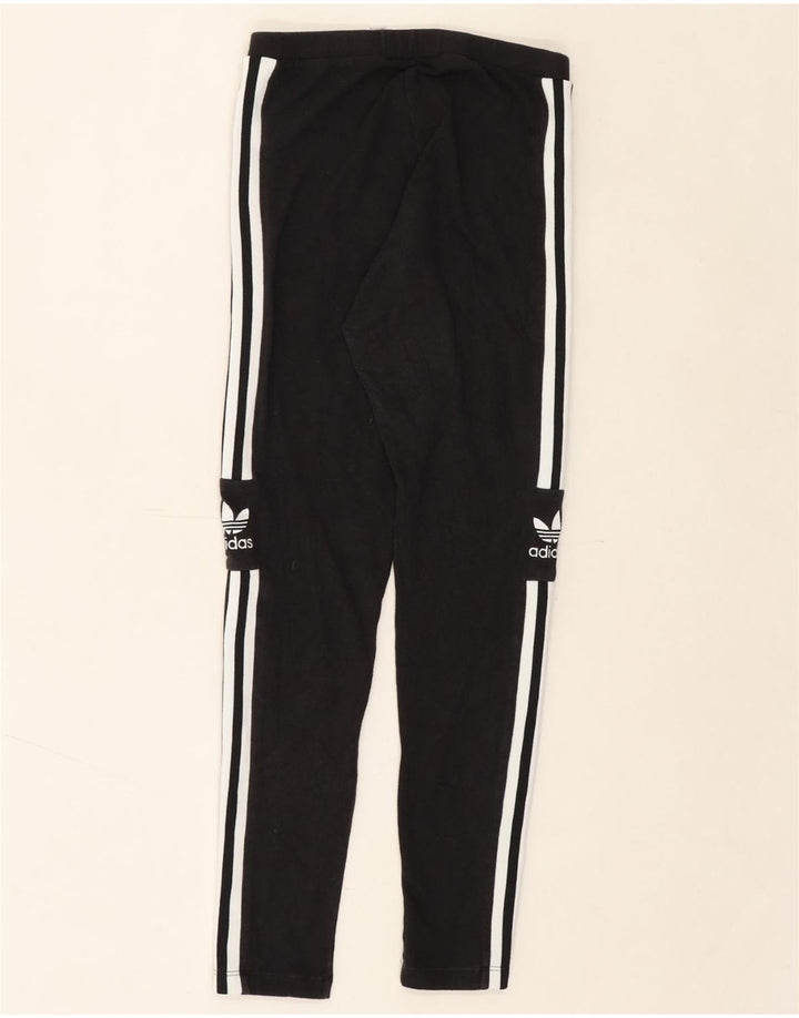 ADIDAS Womens Graphic Leggings UK 10 Small Black Cotton Vintage Adidas and Second-Hand Adidas from Messina Hembry 